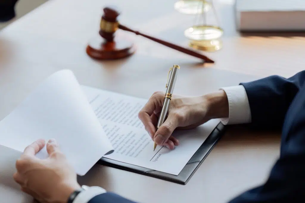 Legal Professional Signing a Document | Domestic Violence Lawyer | The Hemmat Law Group