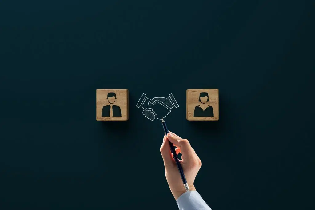 Two Wooden Blocks with Person Icons | Divorce Attorney Seattle | The Hemmat Law Group