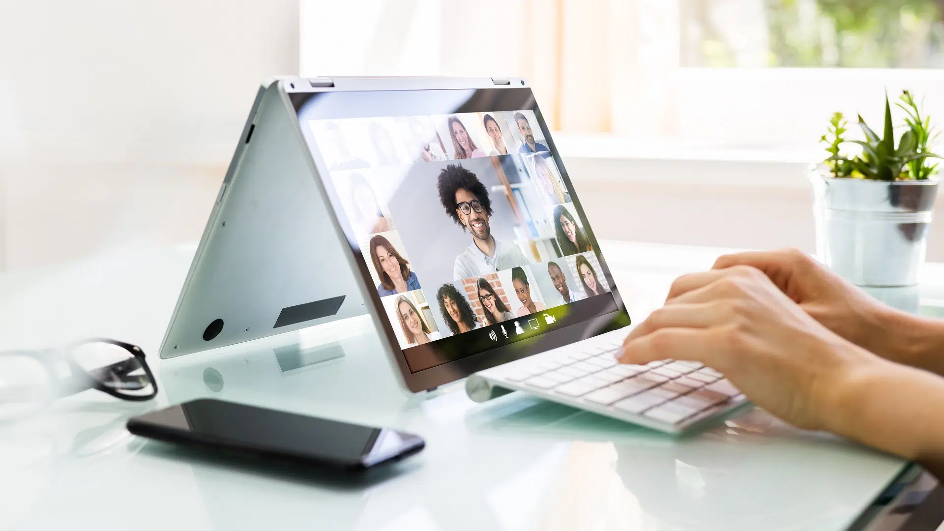 A person using a laptop for video chat | Expert Family Lawyers | The Hemmat Law Group