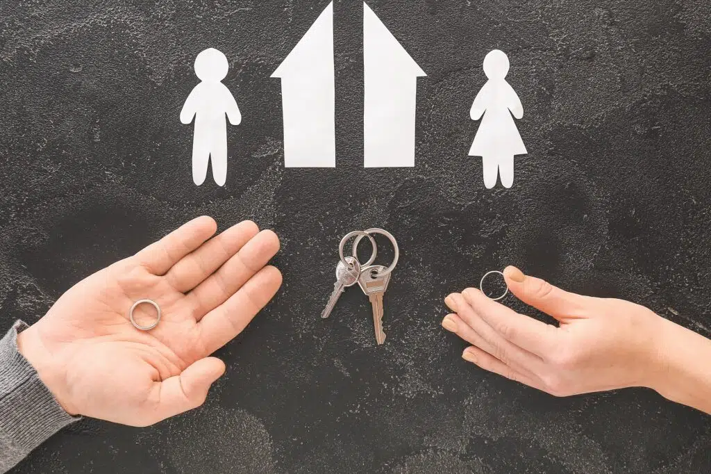 Hands hold rings, symbolizing division | Divorce Lawyer | The Hemmat Law Group
