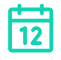 Teal calendar icon with the number 12 | seattle family attorney | The Hemmat Law Group