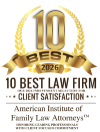 Best Law Firm client satisfaction award badge for family law | Hemmat Law Group